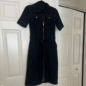 Karen Millen Black Short Sleeve Midi Dress